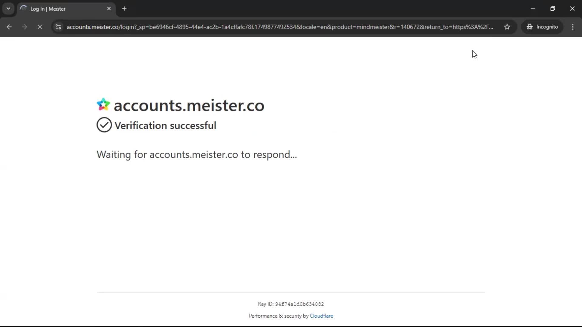 Logging in screenshot