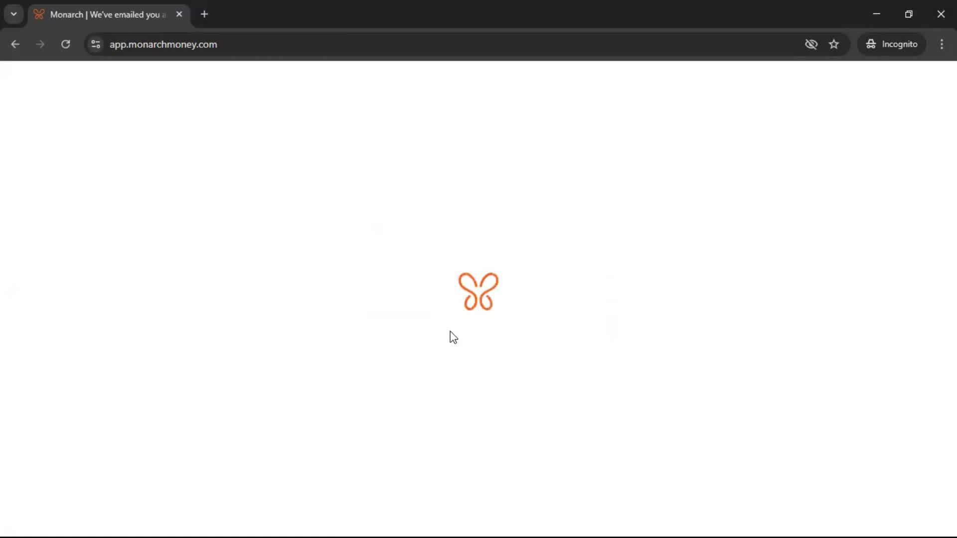 Logging in screenshot