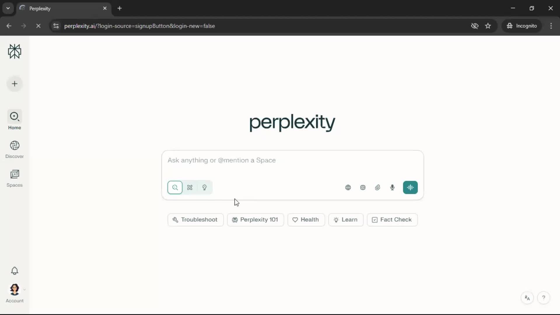 Logging in screenshot