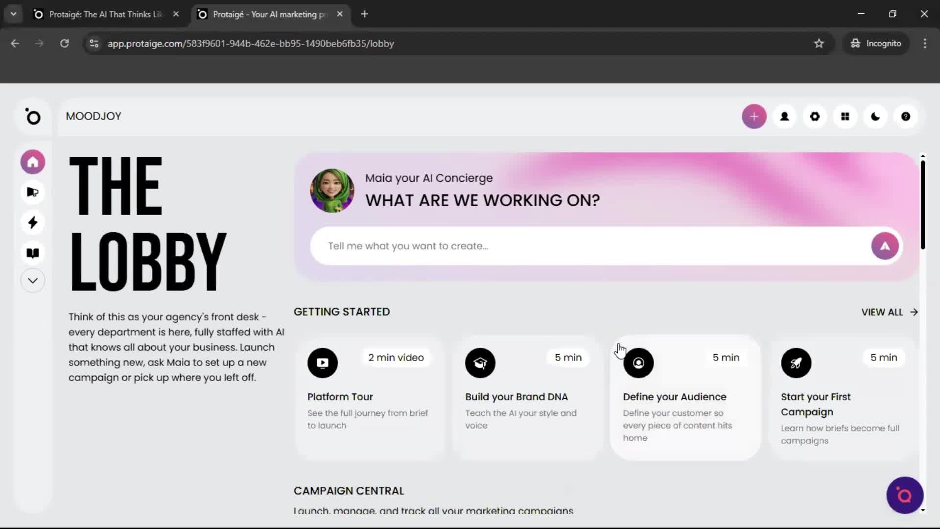 Logging in screenshot