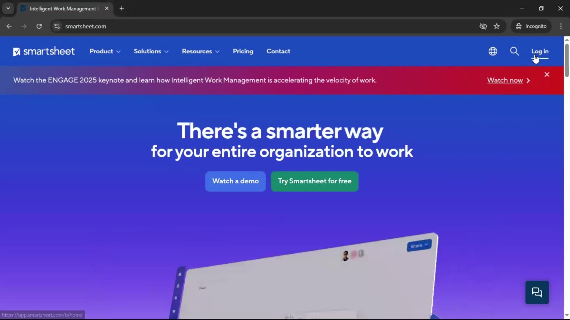 Logging in screenshot