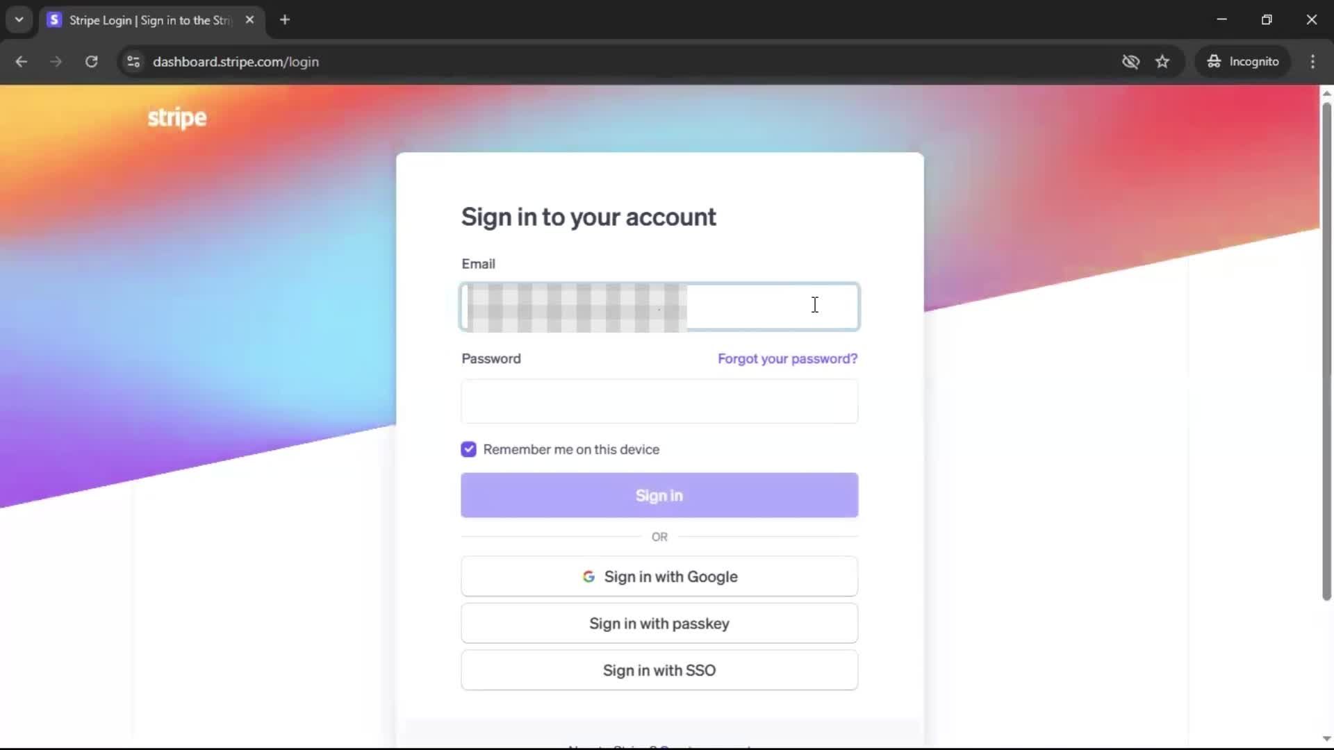 Logging in on Stripe video thumbnail