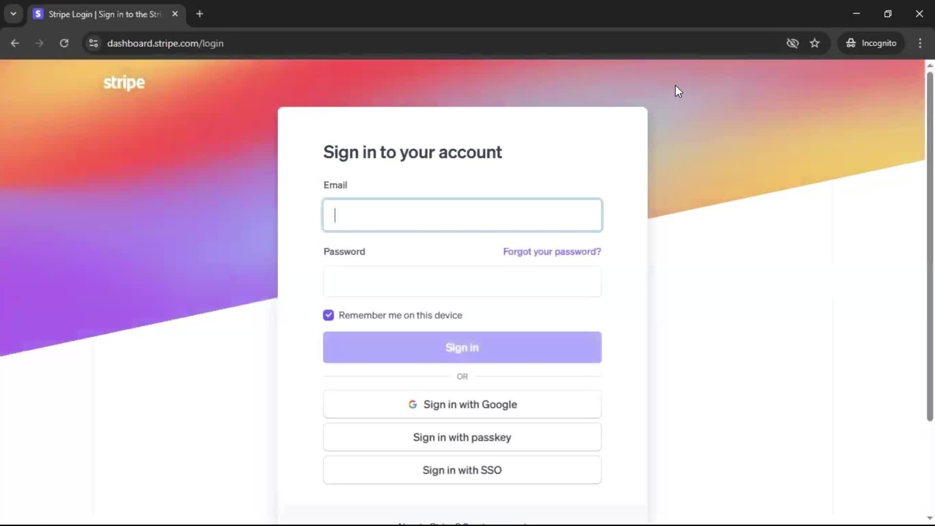 Logging in on Stripe video thumbnail