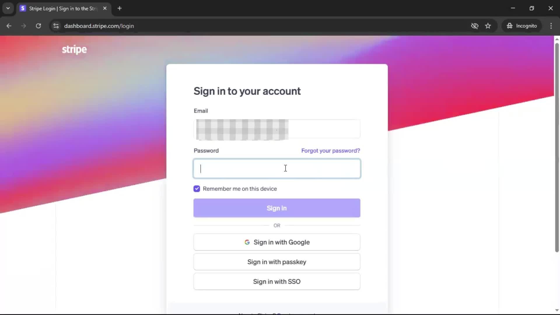 Logging in on Stripe video thumbnail