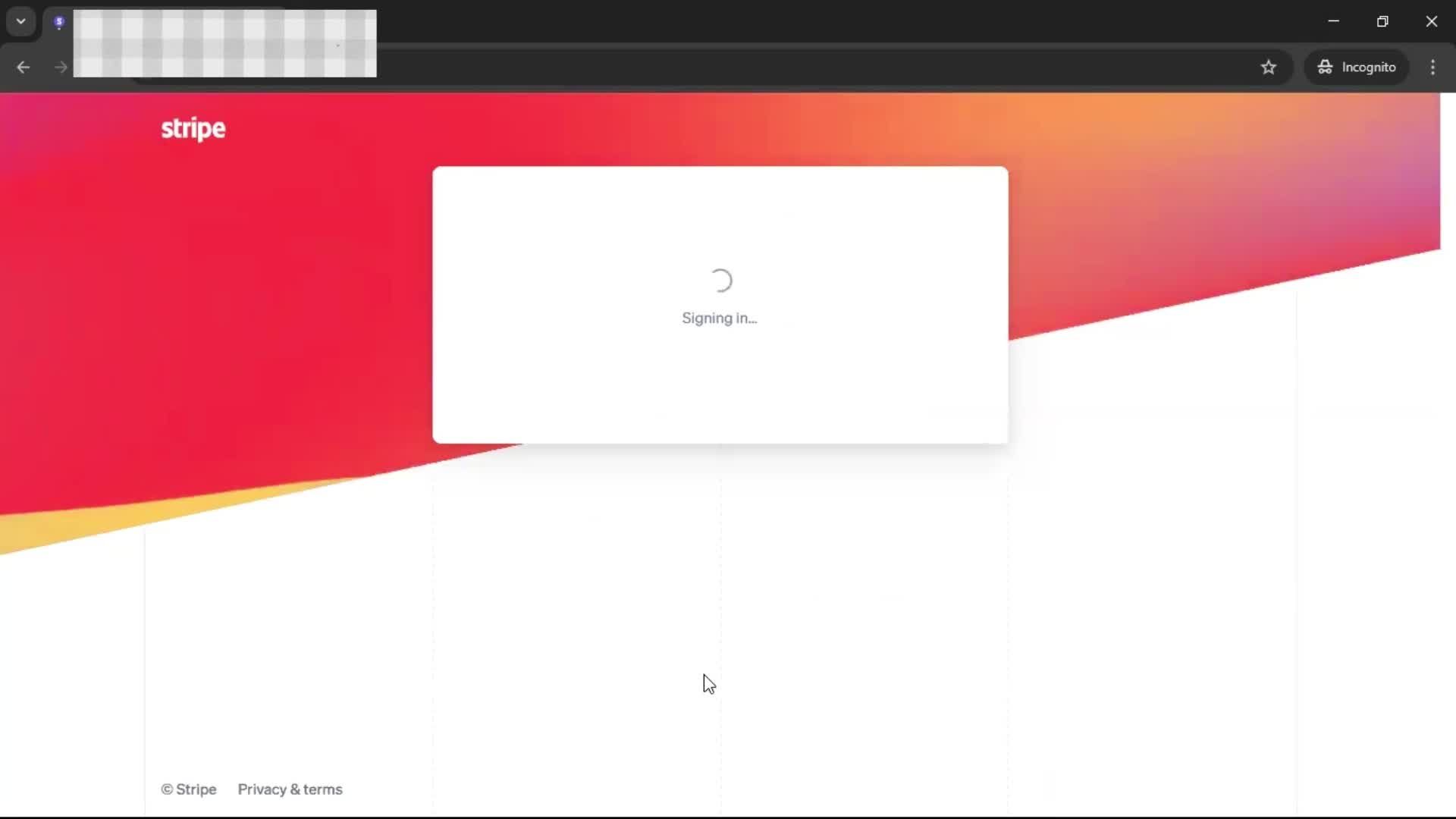 Logging in screenshot