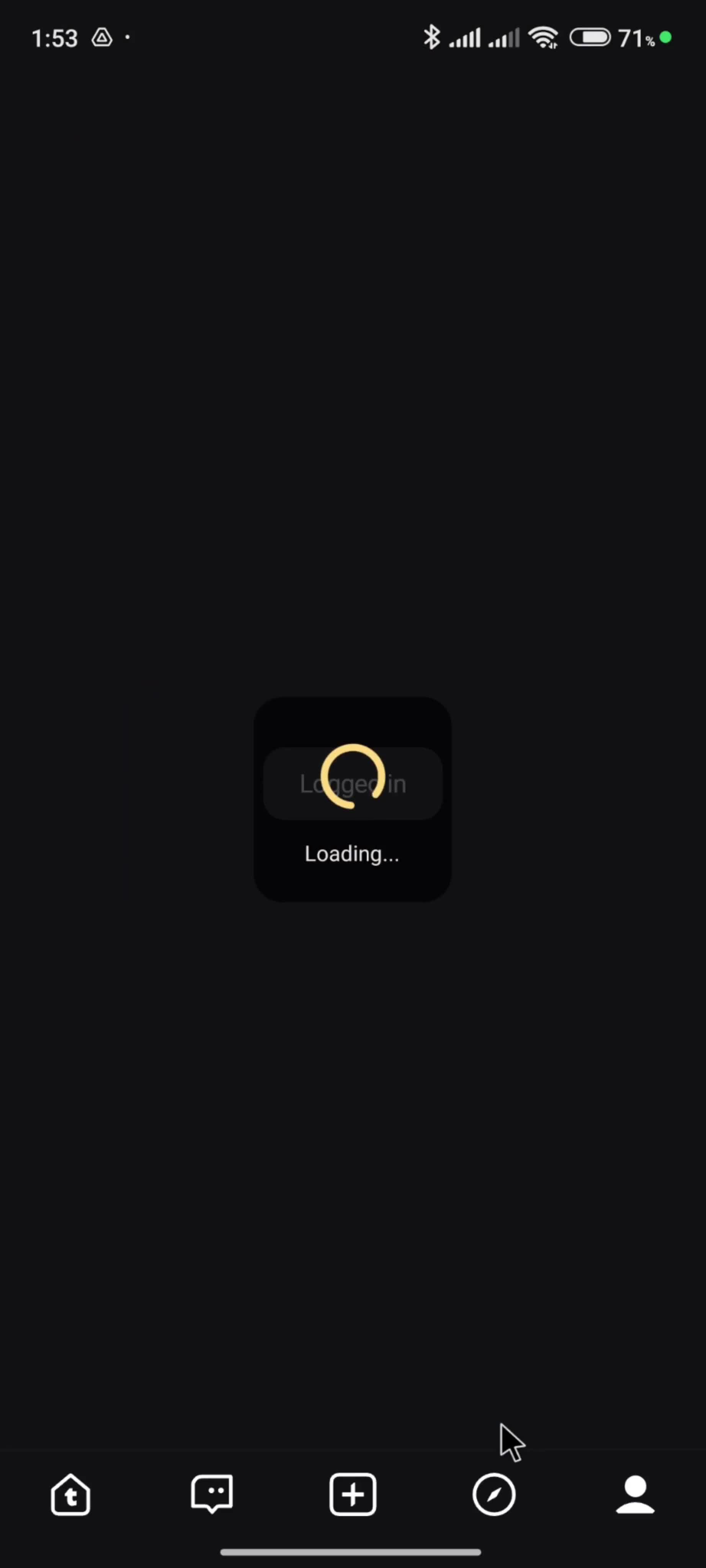 Logging in screenshot