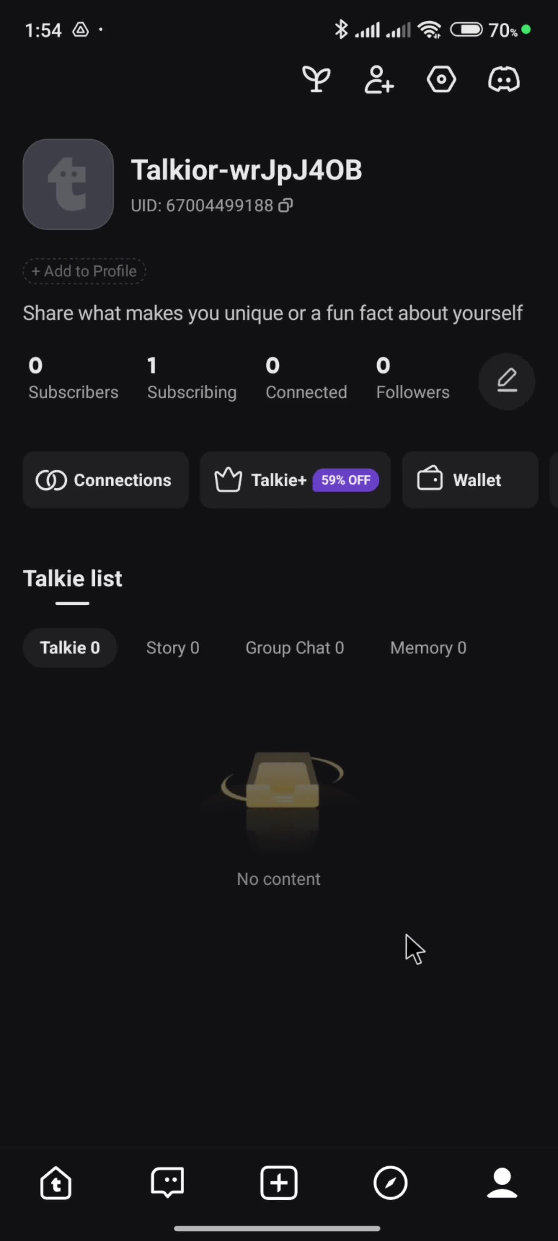 Logging in screenshot