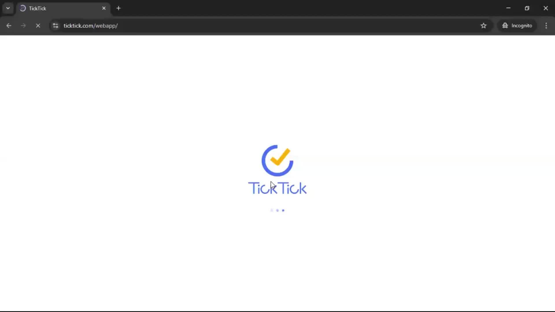 Logging in screenshot