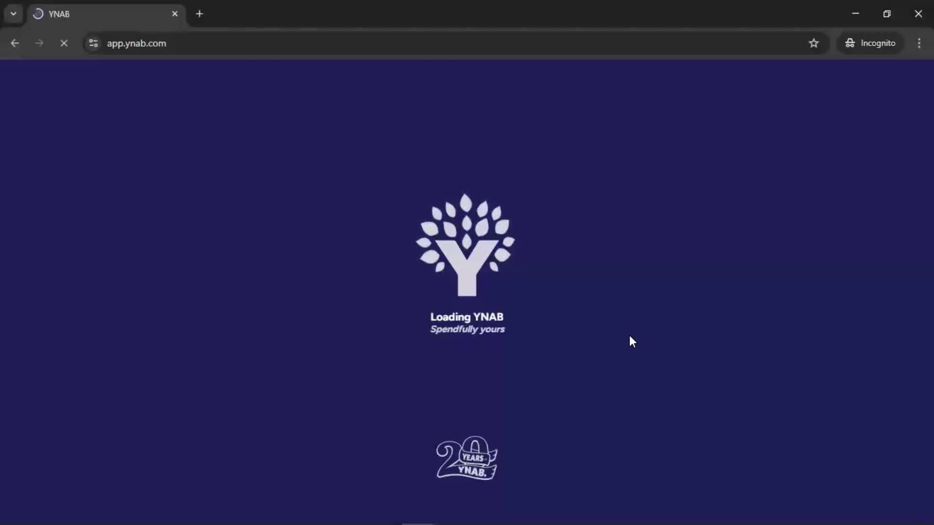 Logging in screenshot