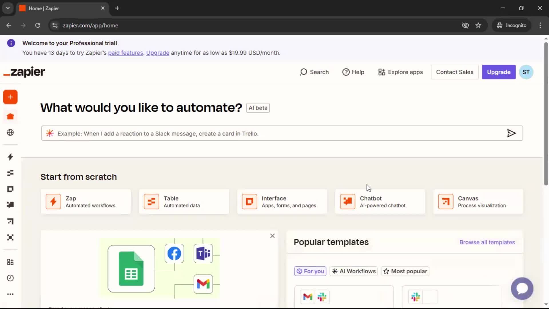 Logging in screenshot