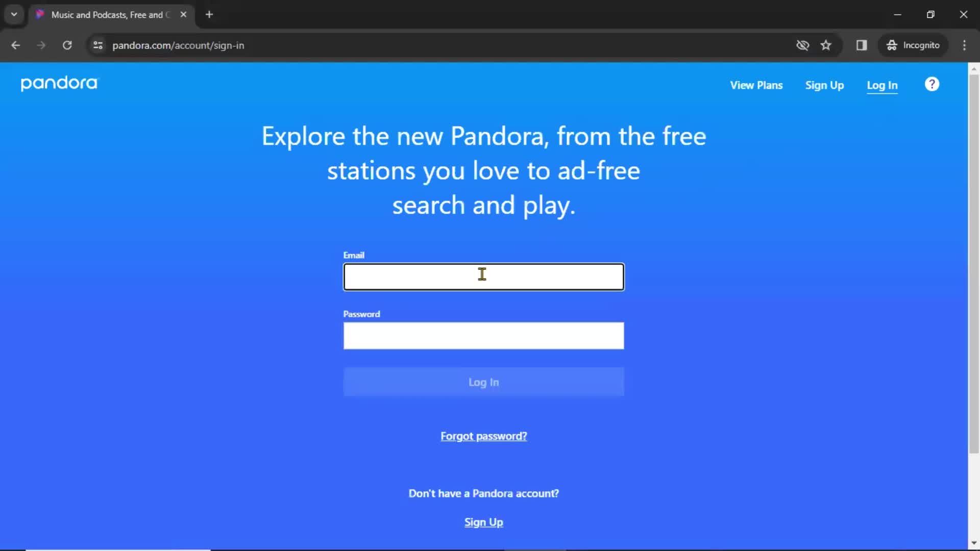 Logging in on Pandora video thumbnail