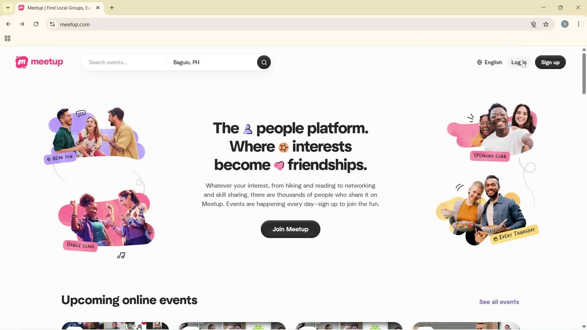 Logging in on Meetup video thumbnail