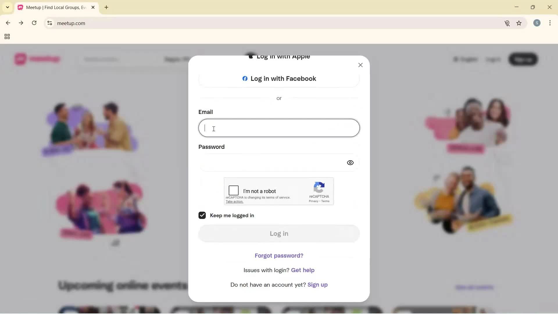Logging in on Meetup video thumbnail