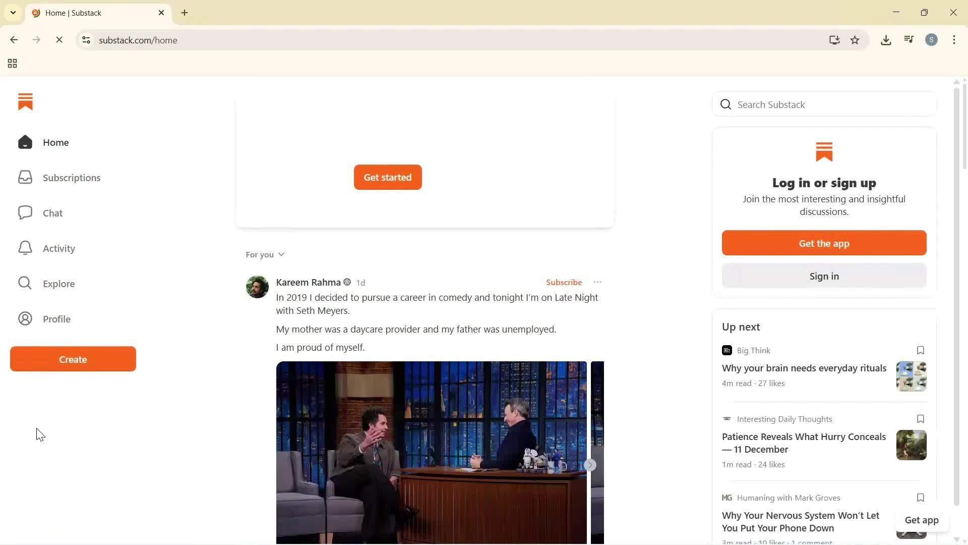 Logging out screenshot