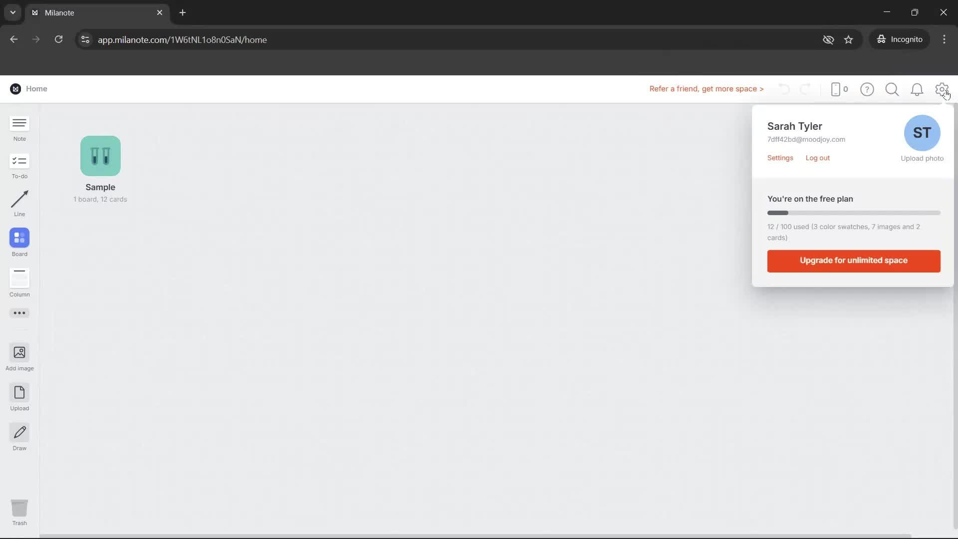 Logging out screenshot