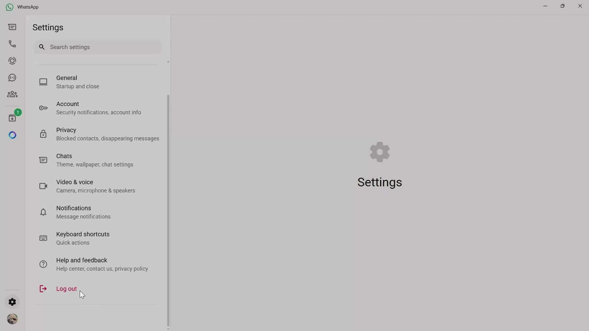 Logging out screenshot