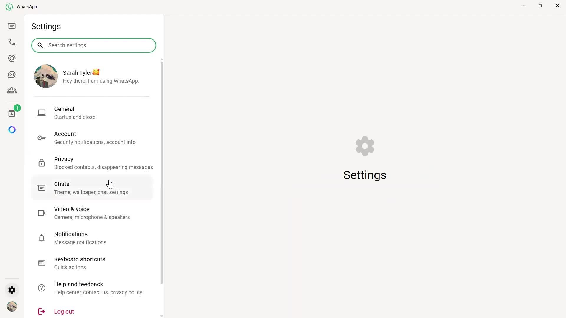 Logging out screenshot