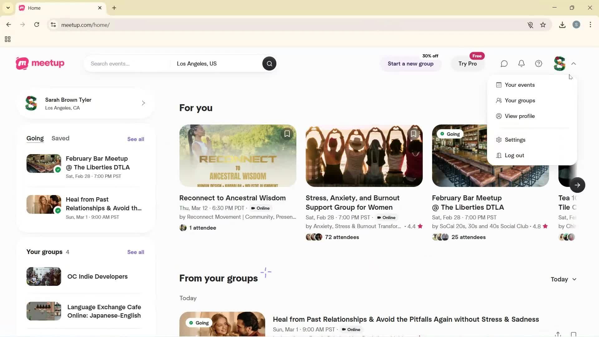 Logging out on Meetup video thumbnail