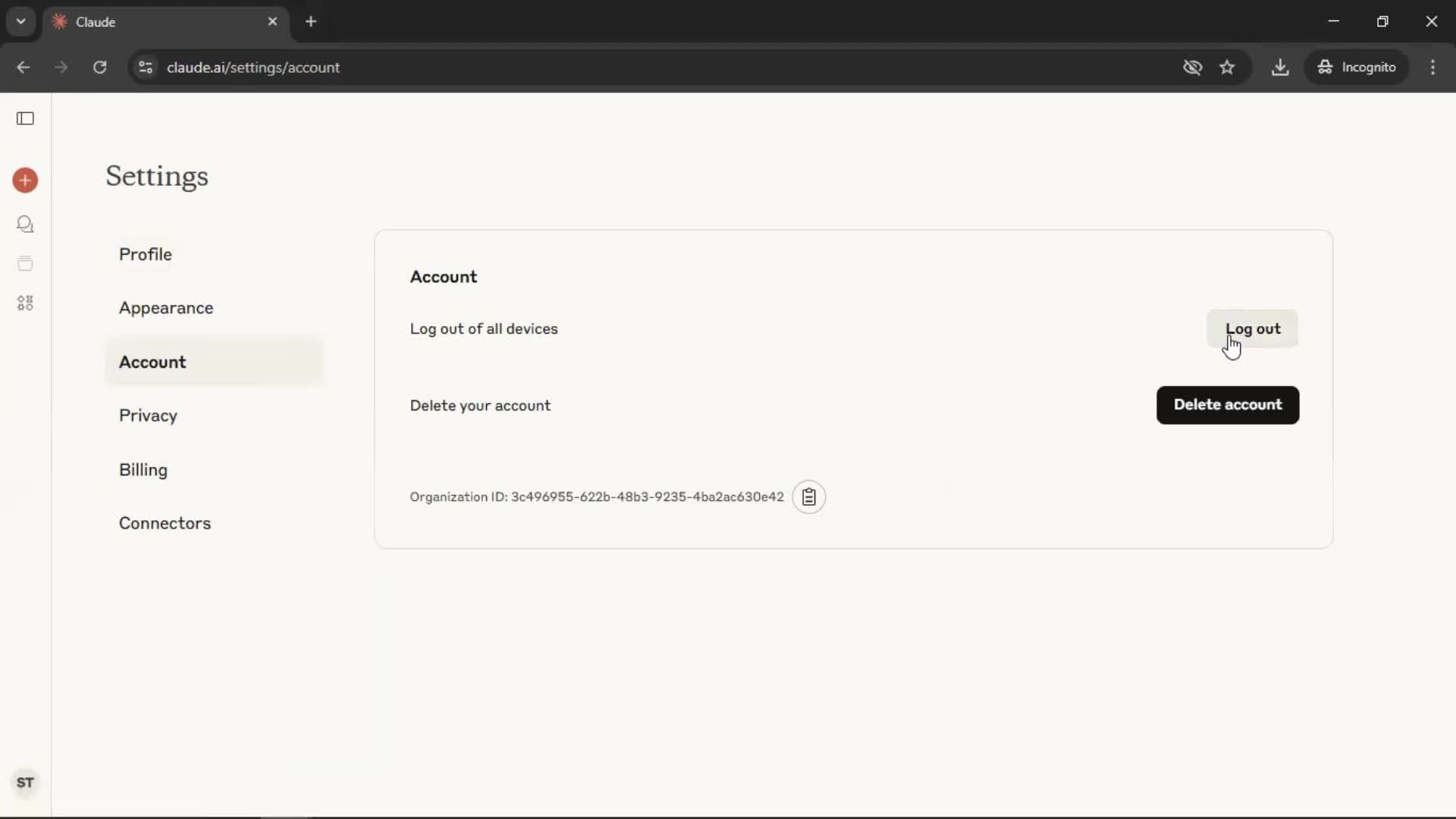 Disconnecting devices screenshot