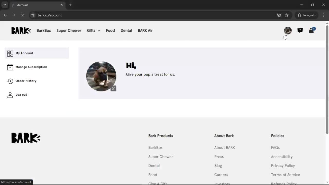 Logging out screenshot