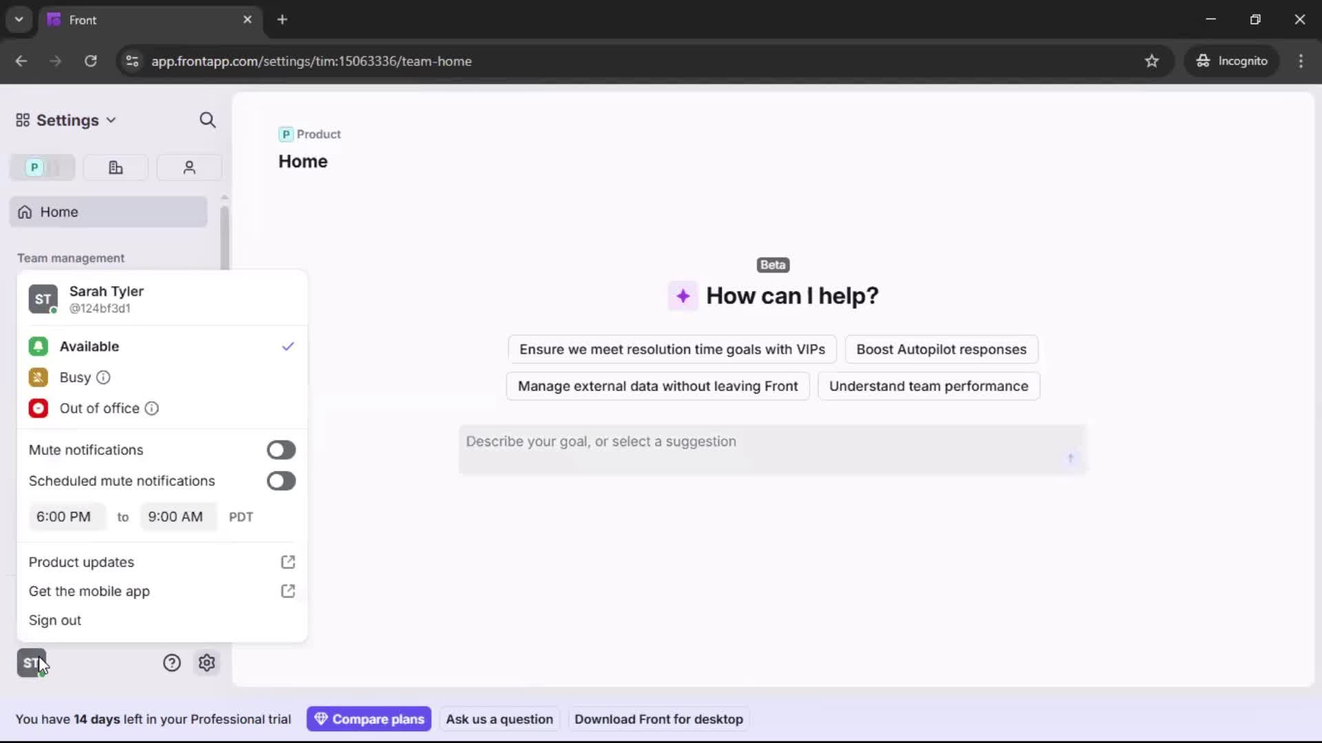 Logging out screenshot