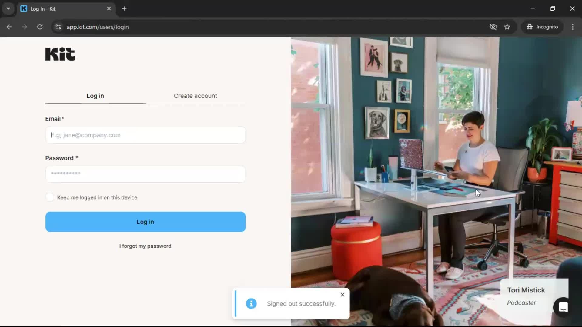Logging out on Kit video thumbnail