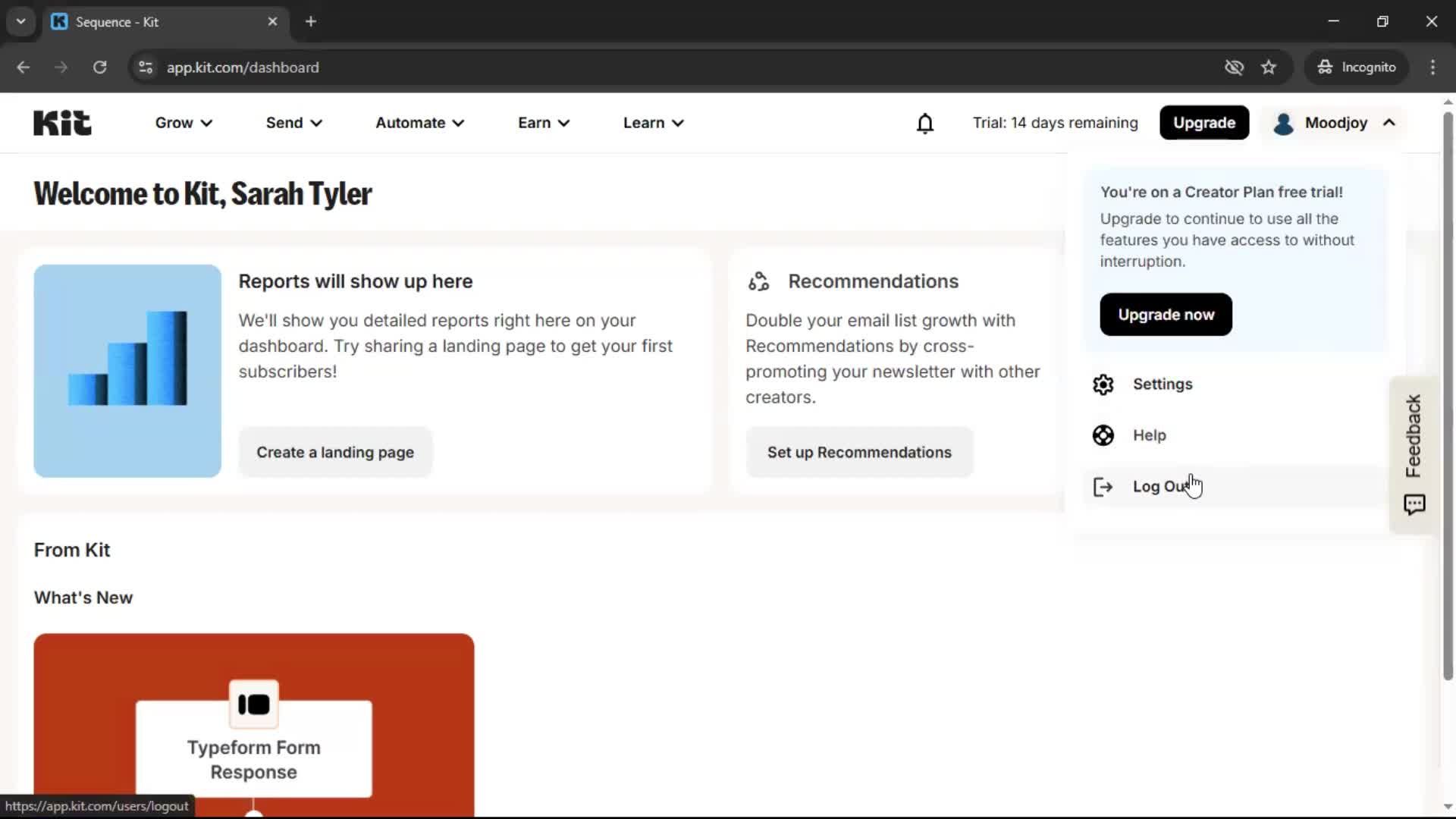 Logging out on Kit video thumbnail