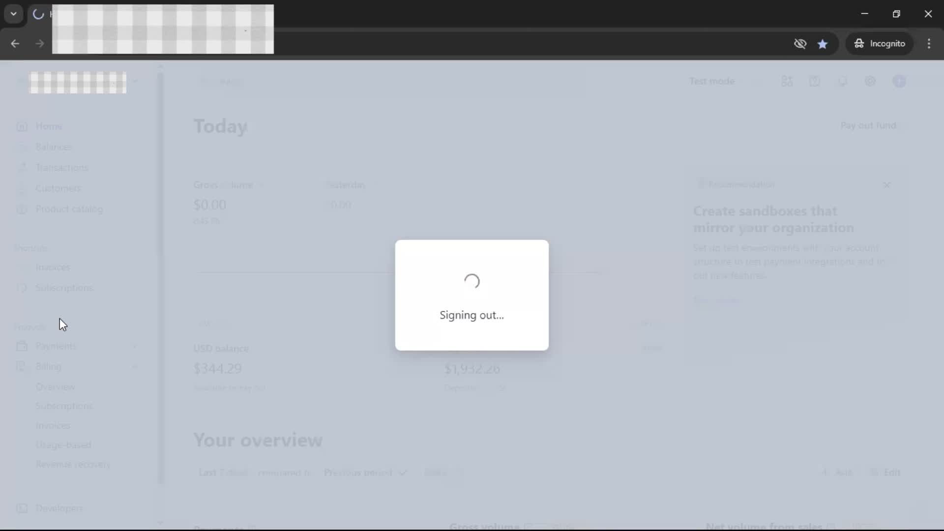 Logging out on Stripe video thumbnail