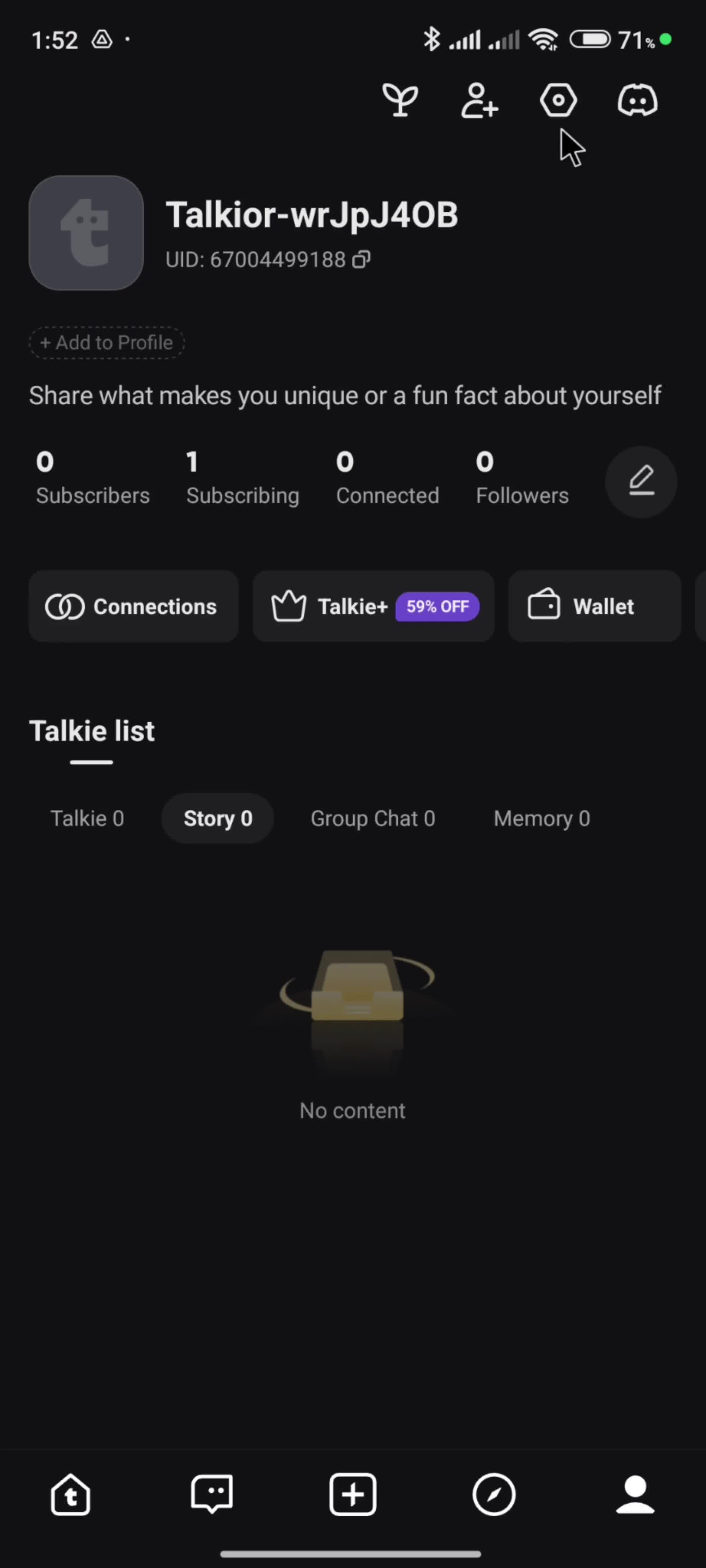Logging out screenshot