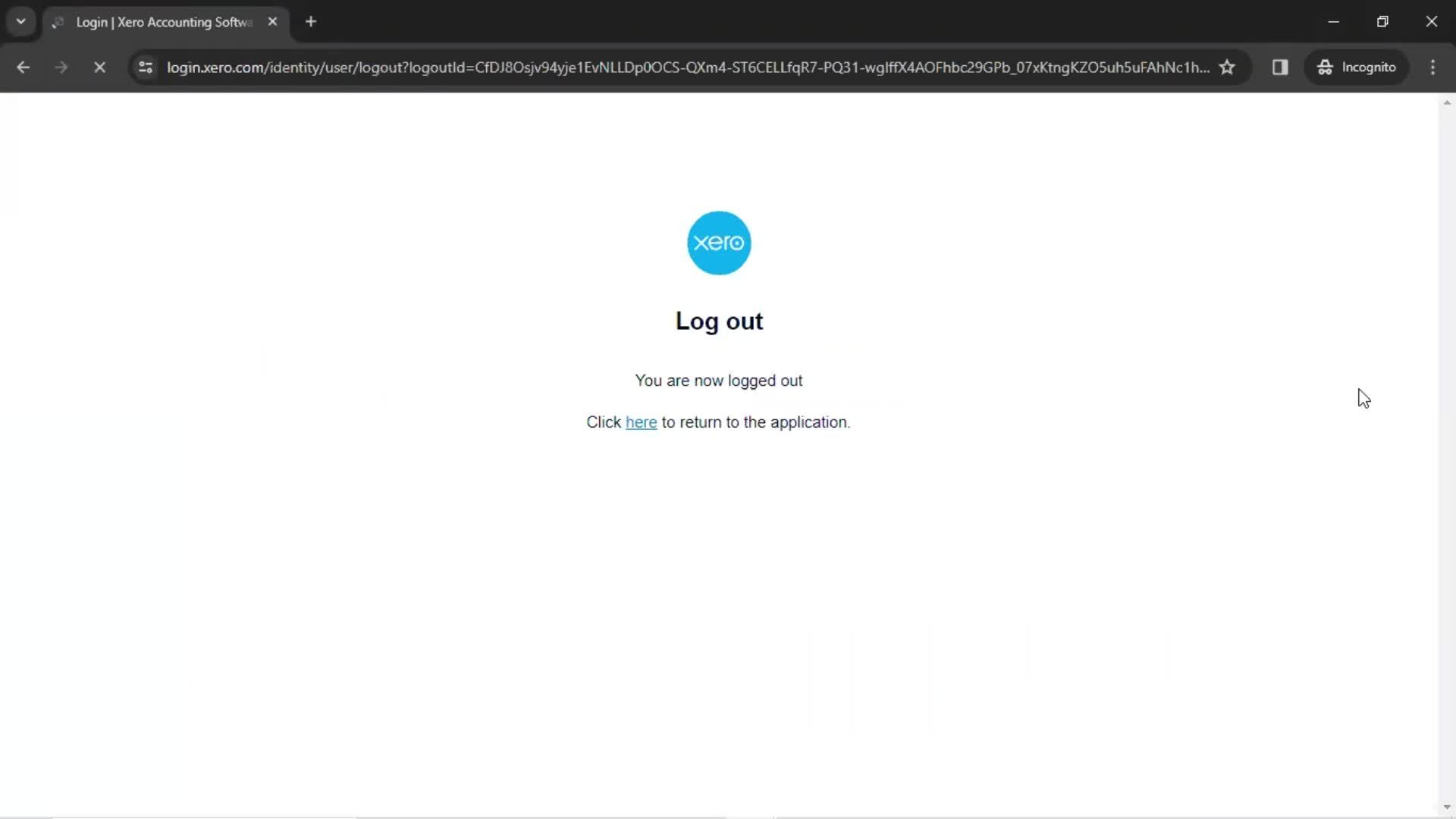 Logging out screenshot