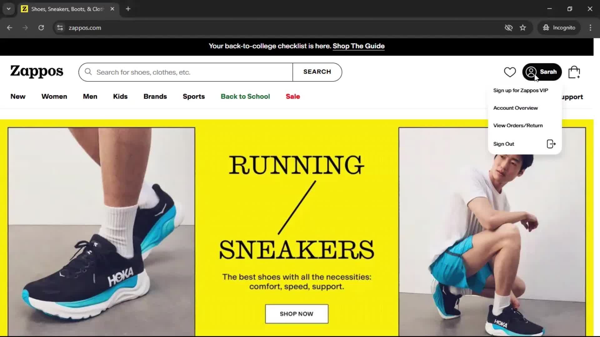 Logging out on Zappos video thumbnail