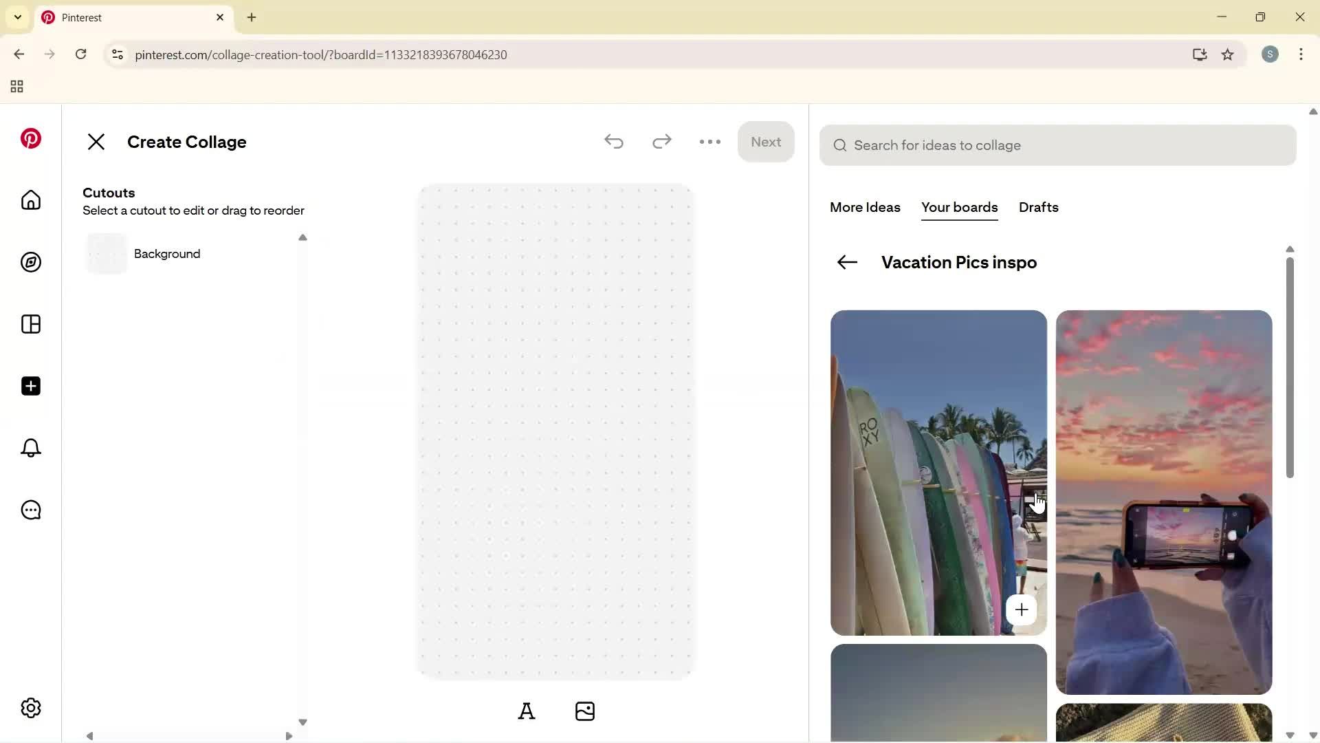 Creating a board screenshot