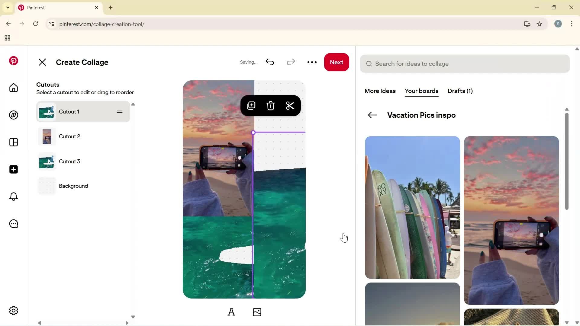 Creating a board screenshot