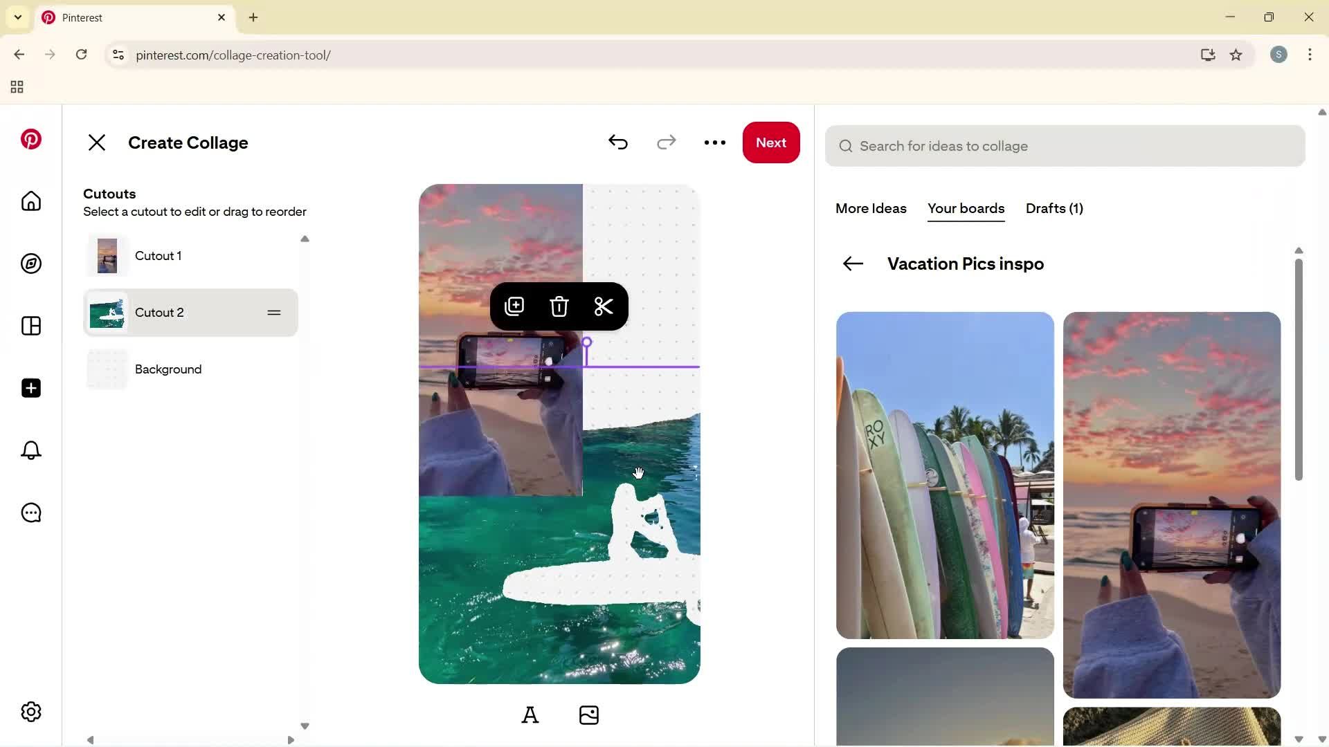 Creating a board screenshot