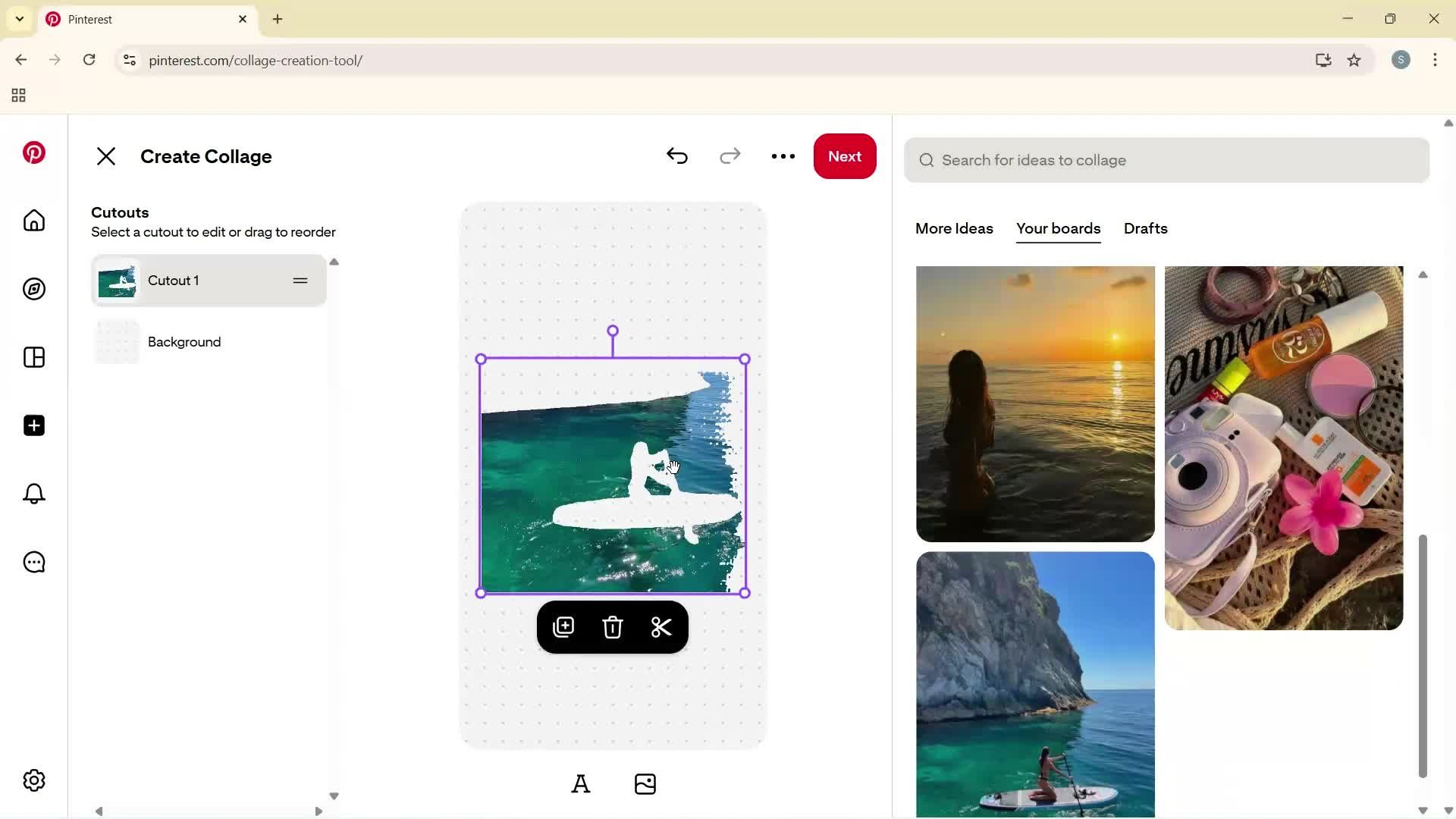 Creating a board screenshot