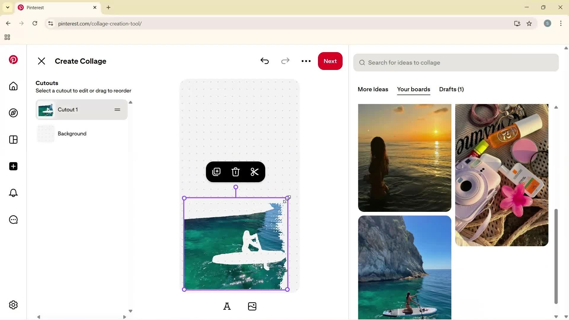 Creating a board screenshot