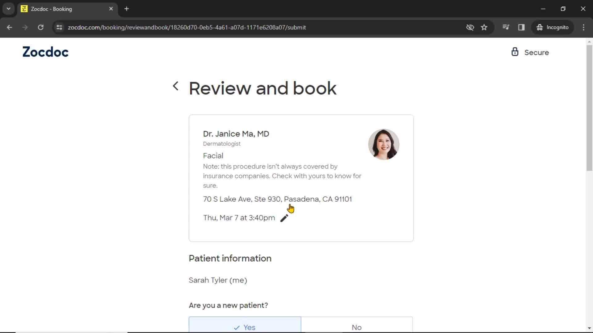 Booking an appointment on Zocdoc video thumbnail