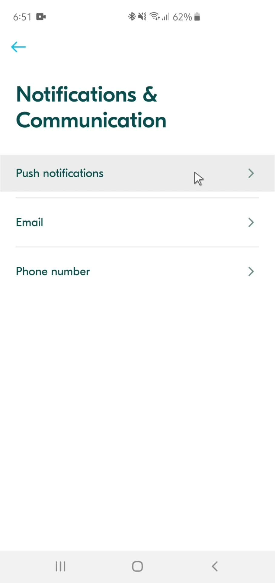 Settings screenshot