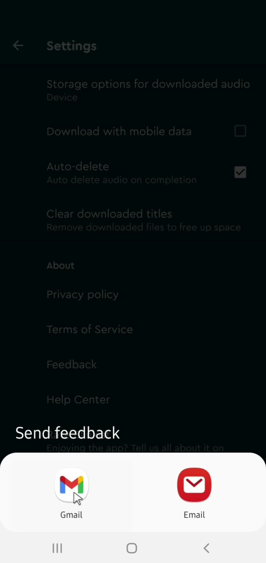 Settings screenshot