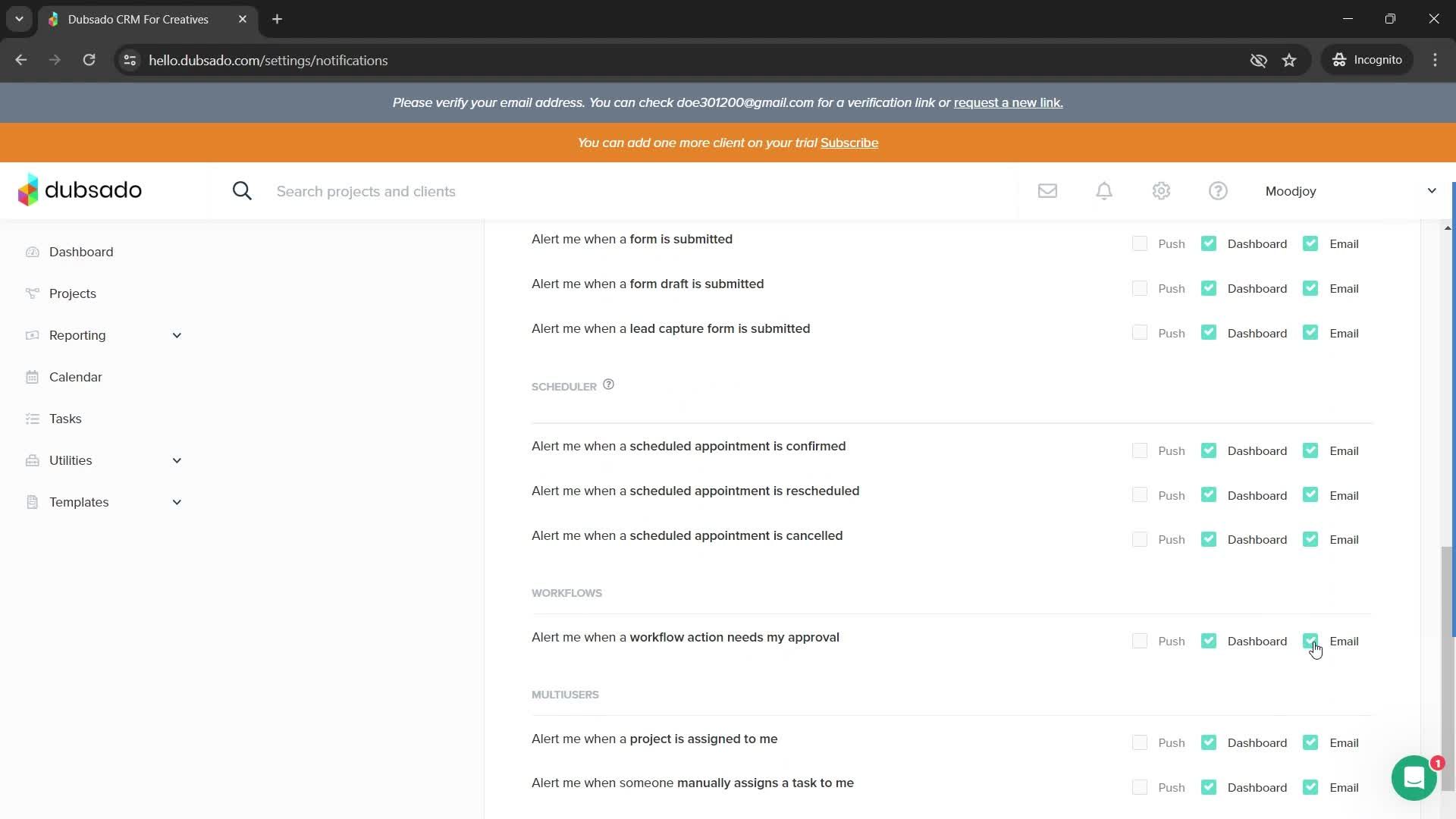 Settings screenshot