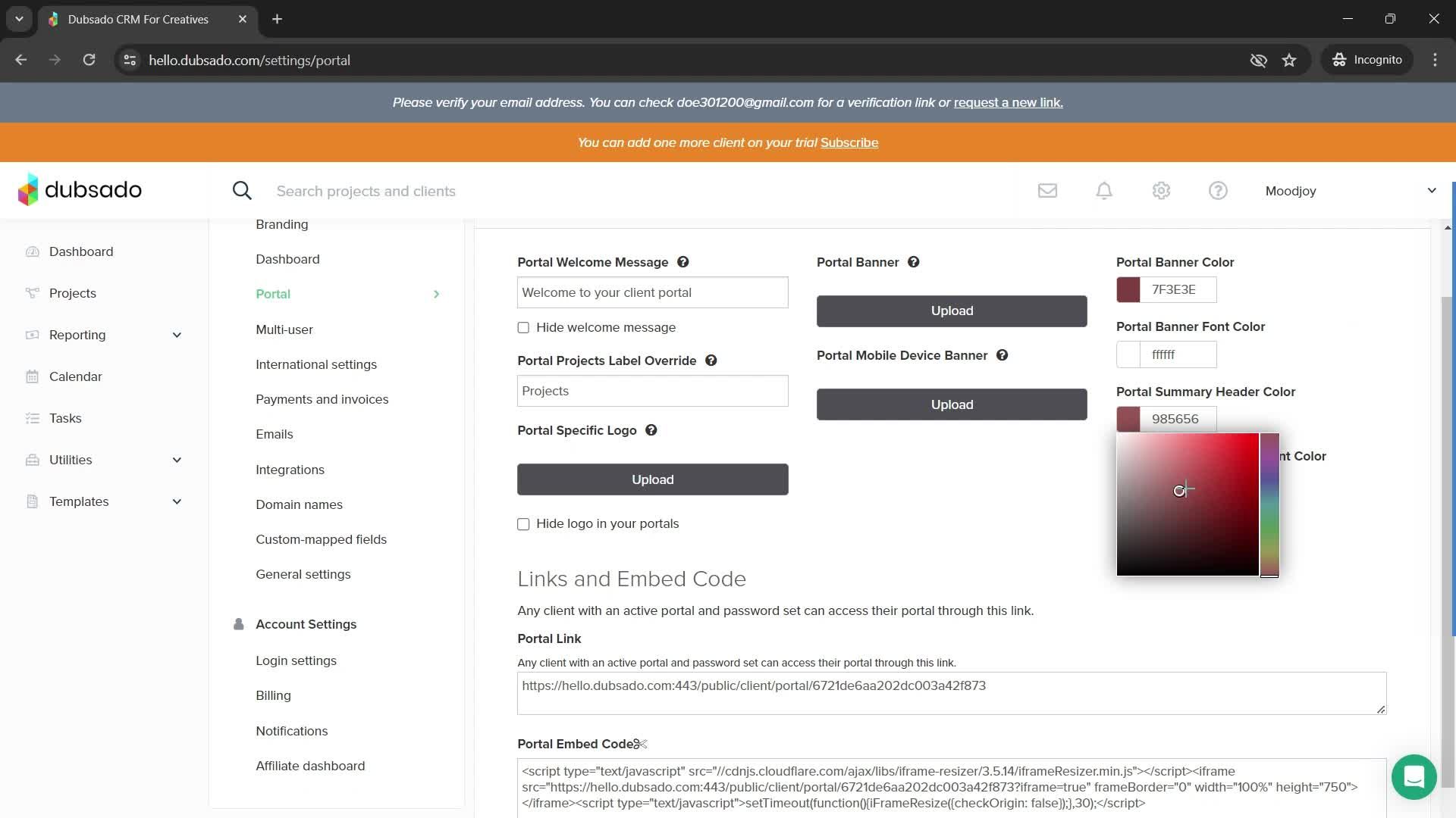 Settings screenshot