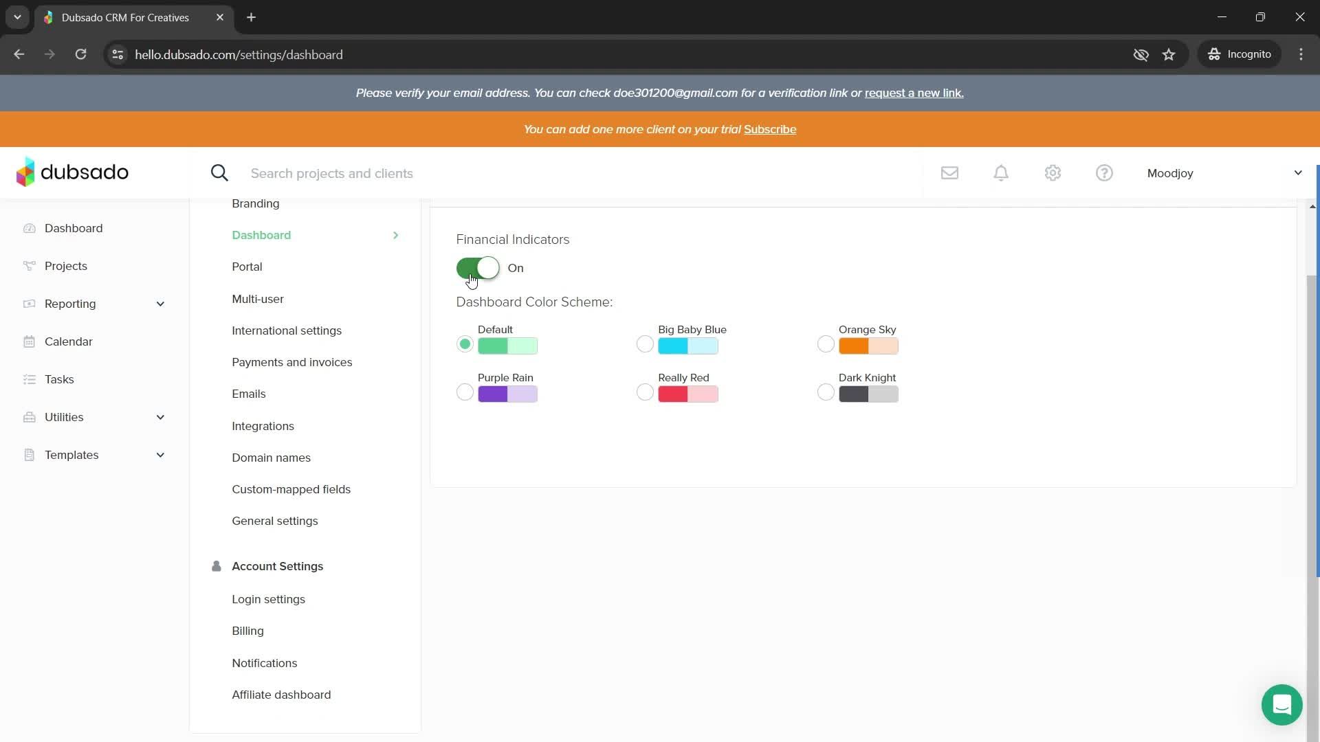 Settings screenshot