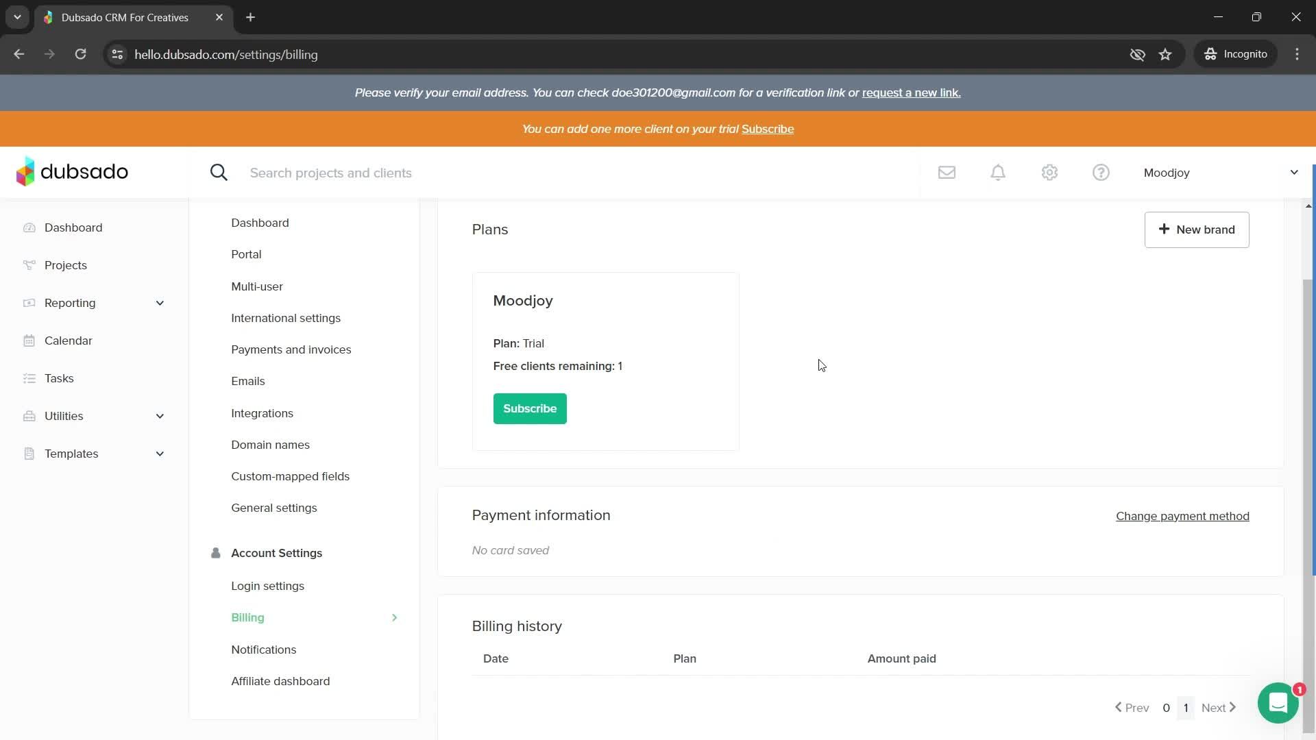 Settings screenshot