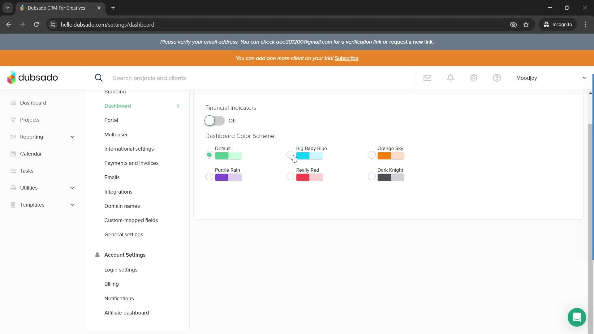 Settings screenshot