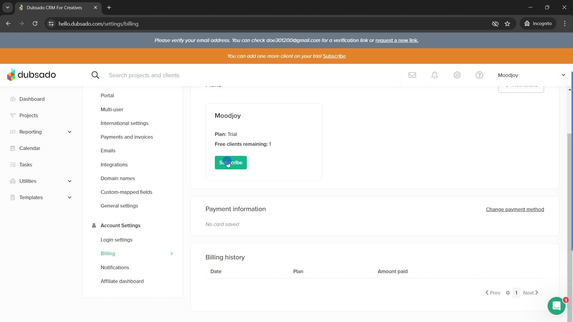 Settings screenshot