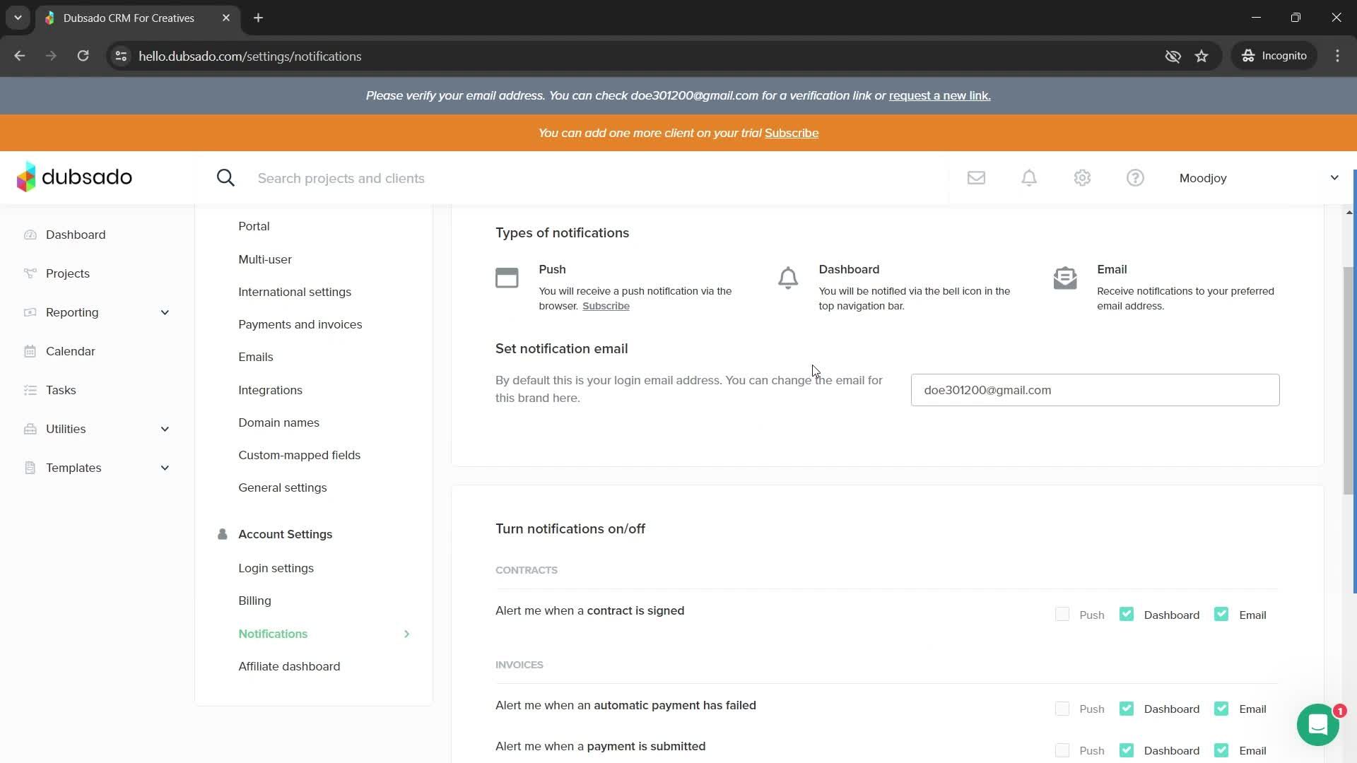 Settings screenshot