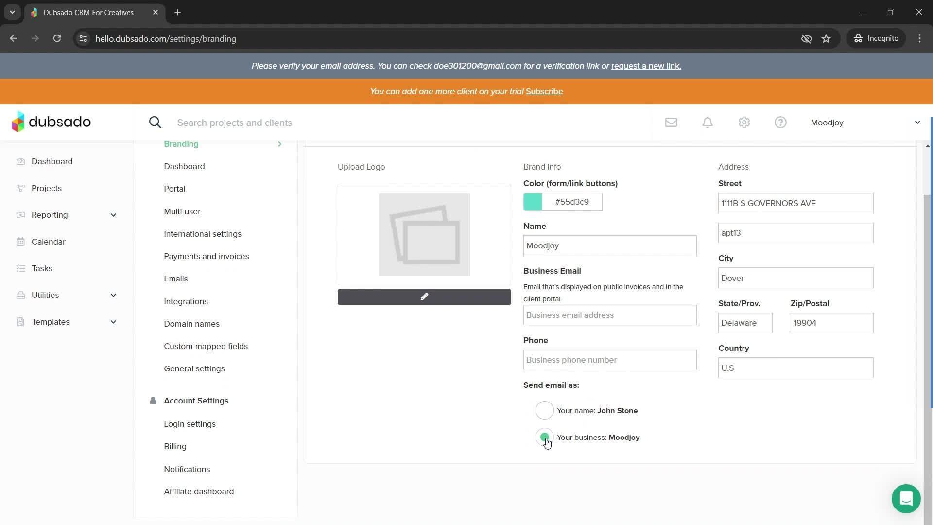 Settings screenshot