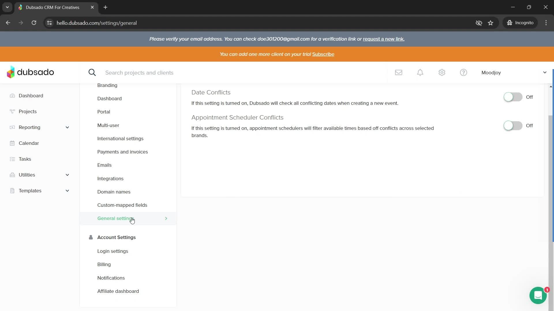 Settings screenshot