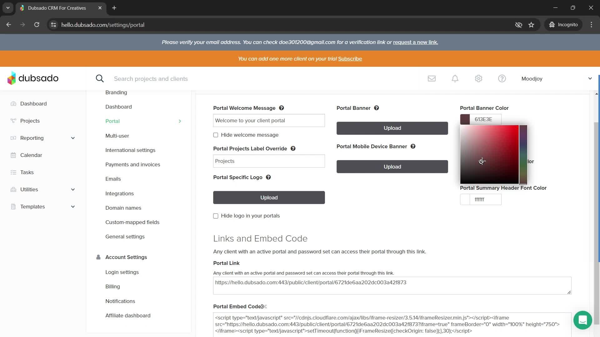 Settings screenshot