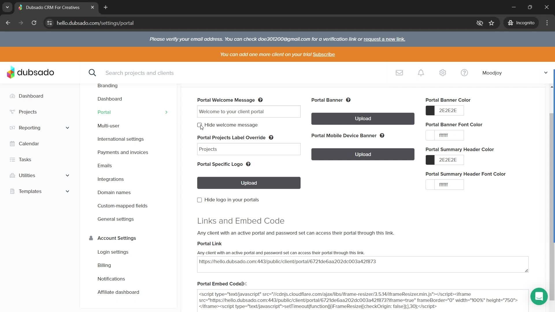 Settings screenshot